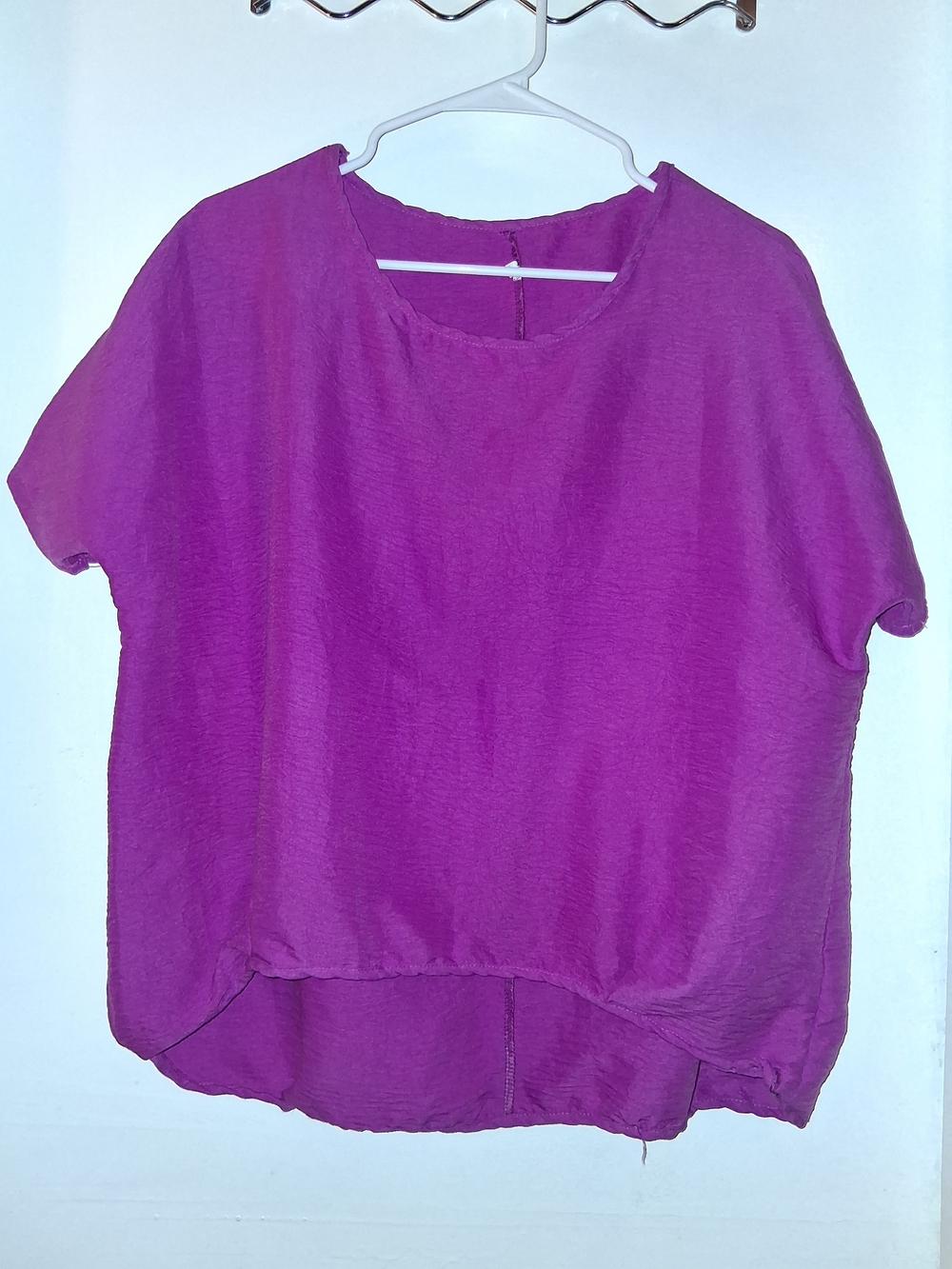 Purple Short Sleeve Relaxed Top - Unbranded